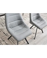 Dining Chair,Thickened fabric chairs with metal legs Set of 2,Grey