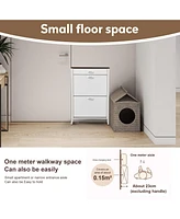 Slim Shoe Cabinet with 2 Flip Drawers, 1 Drawer & Organizer
