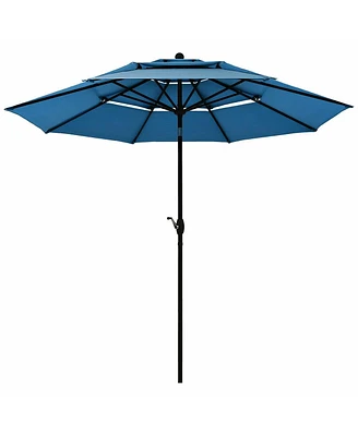10 Feet 3 Tier Outdoor Patio Umbrella with Double Vented