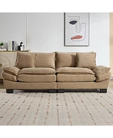 Corduroy Sofa Sleeper Couch with Pillows
