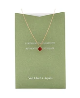 Pre-Owned Van Cleef & Arpels Sweet Alhambra Pendant Necklace 18K Rose Gold and Carnelian