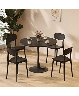 Modern Round Dining Table, 31.5", Kitchen, Living Room
