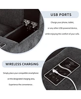 Modular Sofa w/Storage, Usb, Wireless Charger, Bluetooth Speaker