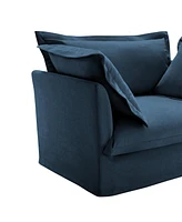 Modern L-Shaped Sectional Sofa with Ottoman & Pillows