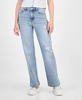 Tinseltown Juniors' High-Rise Slim Wide-Leg Jeans