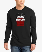 La Pop Art Men's Chimney Santa Word Long Sleeve T-Shirt