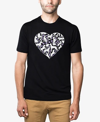 La Pop Art Men's Dog Heart Premium Blend Word T-Shirt