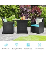 Gymax 3PCS Patio Wic