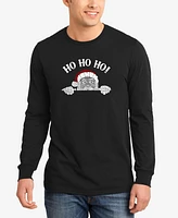 La Pop Art Men's Peeking Santa Word Long Sleeve T-Shirt