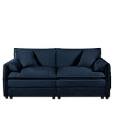Deep Seat Chenille Loveseat & Armchair Set - Blue