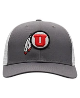 Top of the World Men's Gray/White Utah Utes Victory Baseline Trucker Adjustable Hat