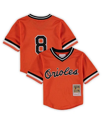 Mitchell & Ness Preschool Toddler Cal Ripken Jr. Orange Baltimore Orioles Cooperstown Collection Mesh Batting Practice Jersey