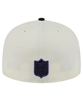 New Era Men's White/Black Baltimore Ravens Main 59FIFTY Fitted Hat