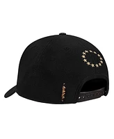 Pro Standard Men's Black Philadelphia 76ers Metallic Logo Pinch Front Adjustable Hat