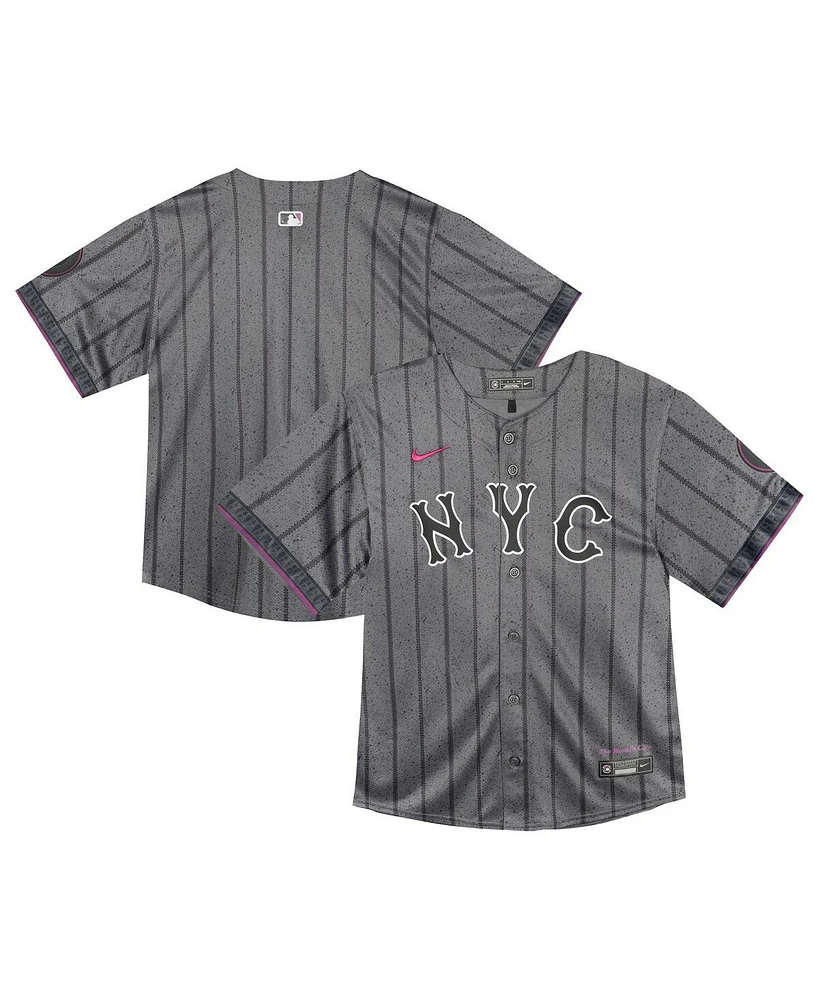 Nike Baby Boys and Girls Gray New York Mets 2024 City Connect Limited Jersey