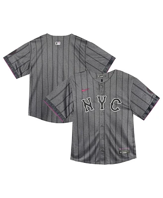 Nike Baby Boys and Girls Gray New York Mets 2024 City Connect Limited Jersey