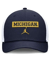 Jordan Men's Michigan Wolverines Navy/White Adjustable Trucker Hat