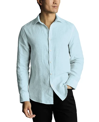 Charles Tyrwhitt Men's Slim Fit Long Sleeve Linen Button-Front Shirt