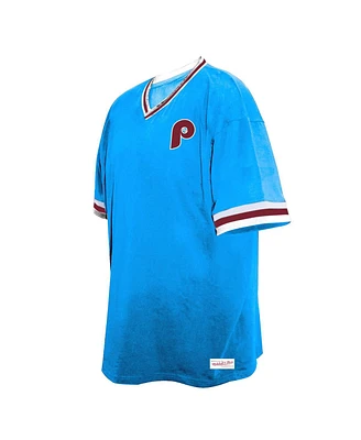 Mitchell & Ness Men's Light Blue Philadelphia Phillies Big Tall V-Neck T-Shirt