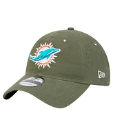 New Era Men's Olive Miami Dolphins Main 9TWENTY Adjustable Hat