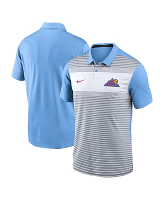 Nike Men's Gray/Light Blue Colorado Rockies 2025 City Connect Fashion Legacy Icon Vapor Performance Polo Shirt