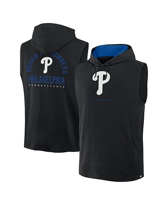 Fanatics Men's Black Philadelphia Phillies Fire Speed Sleeveless Pullover Hoodie