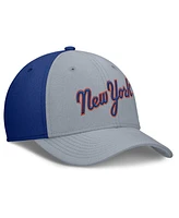 Nike Men's Gray/Royal New York Mets Rise Swoosh Performance Flex Hat