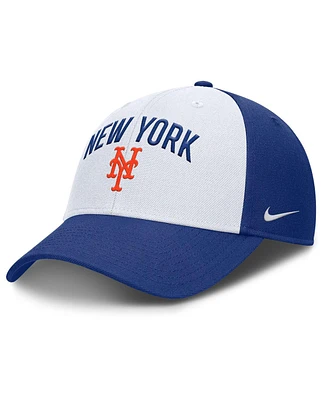 Nike Men's White/Royal New York Mets Club Performance Adjustable Hat