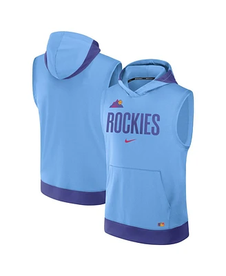 Nike Men's Light Blue Colorado Rockies 2025 City Connect Authentic Collection Sleeveless Performance Pullover Hoodie