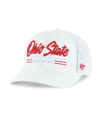'47 Brand Men's White Ohio State Buckeyes Garner Rope Trucker Adjustable Hat