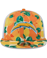 New Era Men's Orange Los Angeles Chargers Citrus 9FIFTY Trucker Snapback Hat