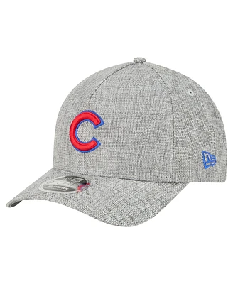 New Era Men's Gray Chicago Cubs Cotton Weave M-Crown A-Frame 9FORTY Adjustable Hat