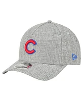 New Era Men's Gray Chicago Cubs Cotton Weave M-Crown A-Frame 9FORTY Adjustable Hat