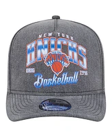 New Era Men's Charcoal New York Knicks Throwback Washed Pre-Curved 9FIFTY Snapback Hat