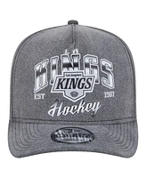 New Era Men's Charcoal Los Angeles Kings Throwback Washed A-Frame Pre-Curved 9FIFTY Snapback Hat