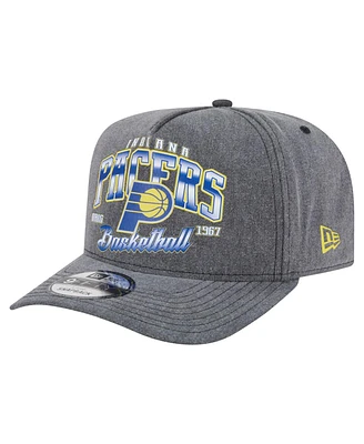 New Era Men's Charcoal Indiana Pacers Throwback Washed Pre-Curved 9FIFTY Snapback Hat