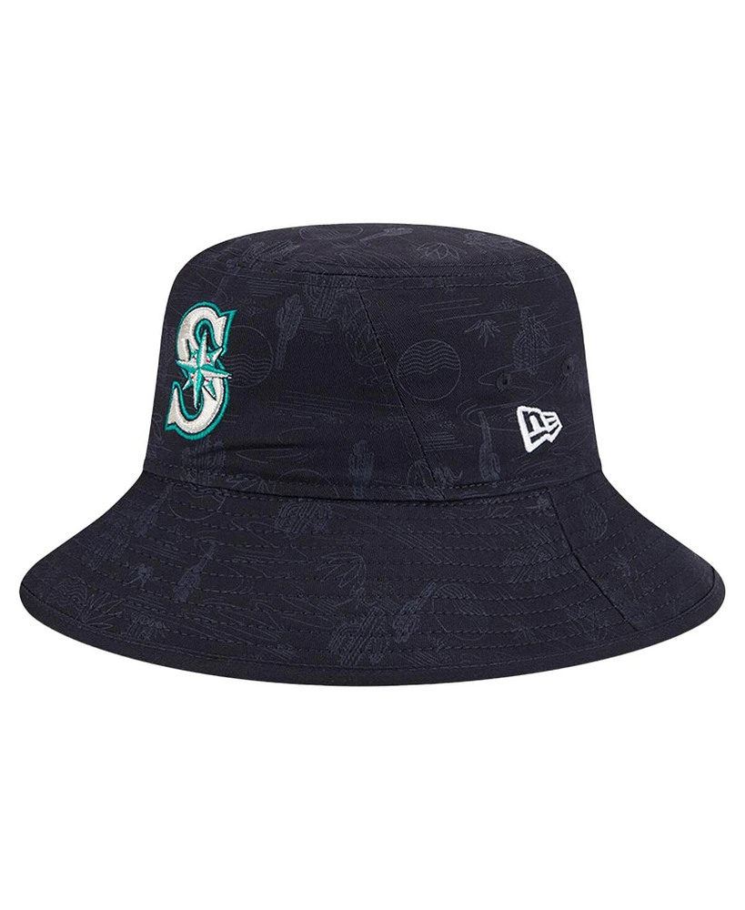 New Era Men's Navy Seattle Mariners 2025 Spring Training All Over Print Bucket Hat