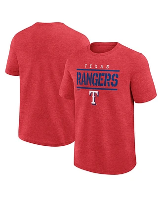 Fanatics Men's Heather Red Texas Rangers Top Notch T-Shirt