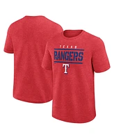 Fanatics Men's Heather Red Texas Rangers Top Notch T-Shirt