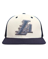 Pro Standard Men's Cream Los Angeles Lakers French Terry Snapback Hat