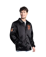 Starter Men's Black San Francisco Giants Cooperstown Collection Point Man Full-Snap Coaches Jacket