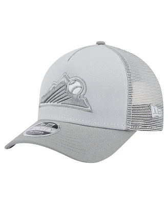 New Era Men's Gray Colorado Rockies Color Pack A-Frame 9FORTY Trucker Adjustable Hat