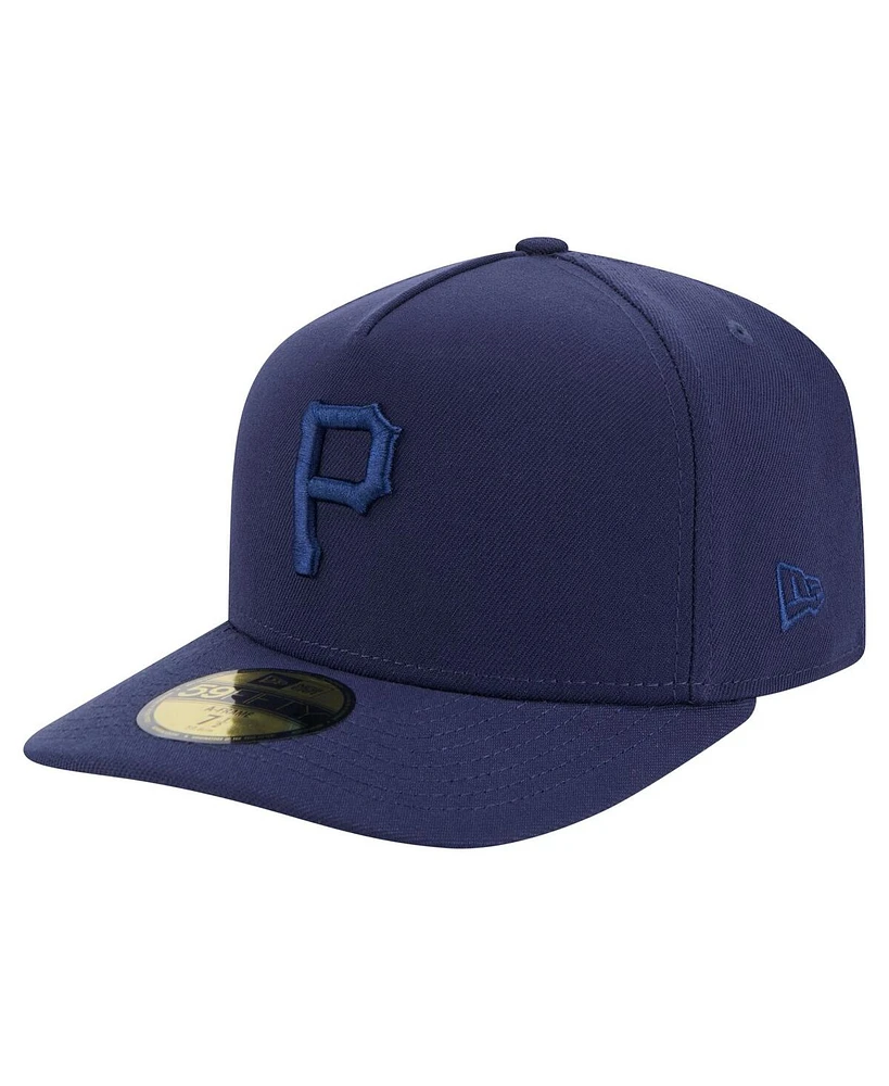 New Era Men's Navy Pittsburgh Pirates Color Pack A-Frame 59FIFTY Fitted Hat
