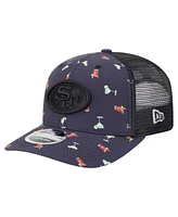 New Era Men's Navy/Black San Francisco 49ers Adventure Drinks Pattern 9SEVENTY Stretch snap Hat