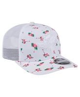 New Era Men's White Miami Dolphins Adventure Flamingo Pattern 9SEVENTY Stretch snap Hat