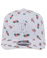 New Era Men's White Detroit Tigers Flamingo Mesh Back 9SEVENTY Stretch-Snap Hat