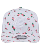 New Era Men's White Baltimore Orioles Flamingo Mesh Back 9SEVENTY Stretch-Snap Hat