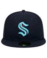 New Era Men's Deep Sea Blue Seattle Kraken Core 59FIFTY Fitted Hat