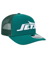 New Era Men's Green New York Jets Main Trucker 9SEVENTY Stretch snap Hat
