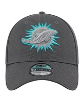 New Era Men's Graphite Miami Dolphins Main 39THIRTY Flex Hat